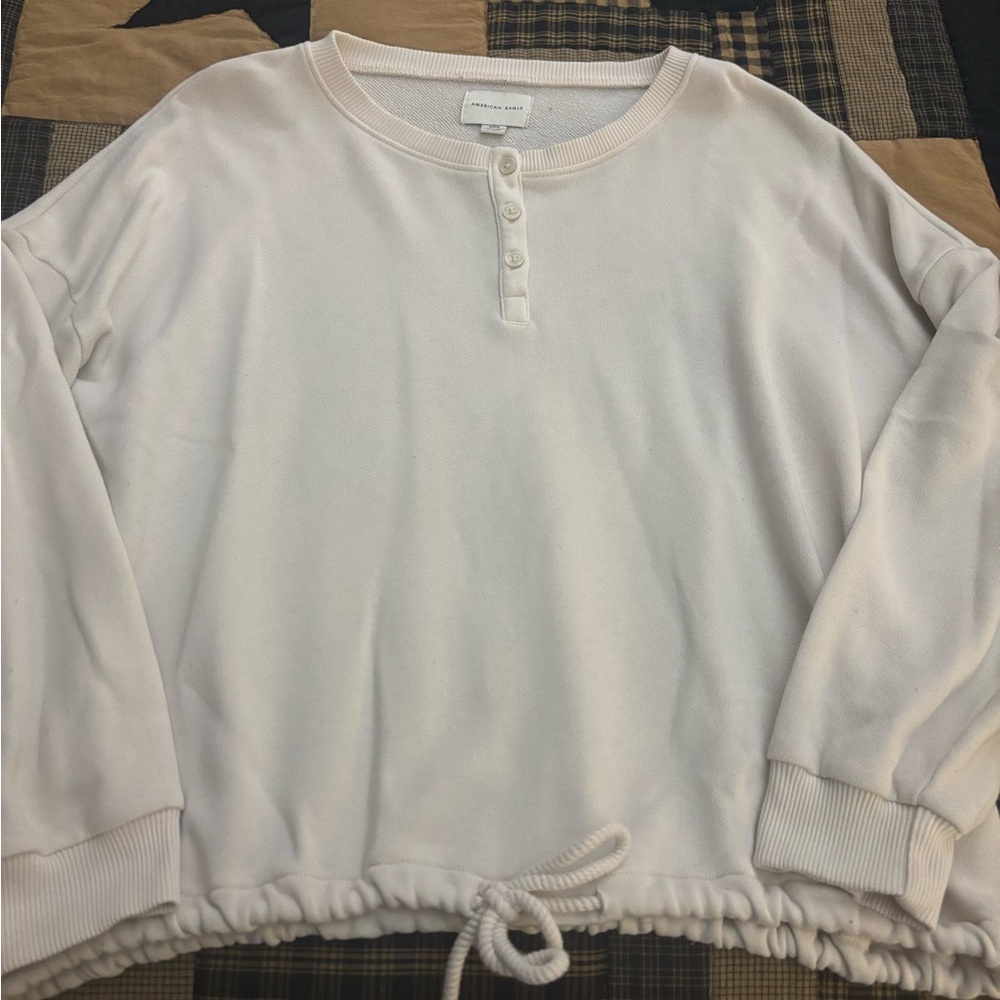 American Eagle Outfitters Cream Sweatshirt